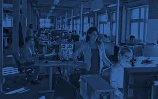 Business people working in open office